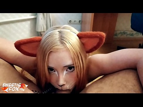 ❤️ Kitsune د هغې په خوله کې ډیک او کم تیر کړ ❤❌  په موږ